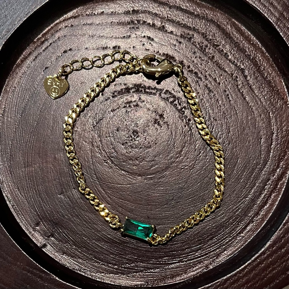 Gold Emerald Bracelet